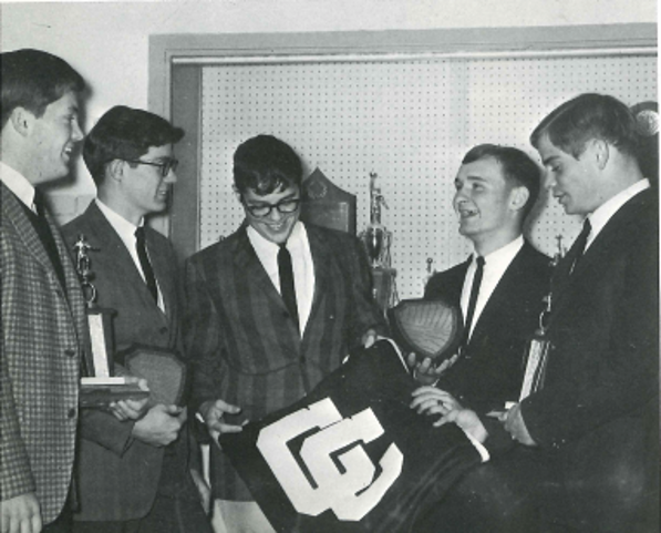 1965 Varsity Football Award Winners - Bill Bogan, Joe Rausch, Dave O'Connor, Steve Ketterer, George Smith